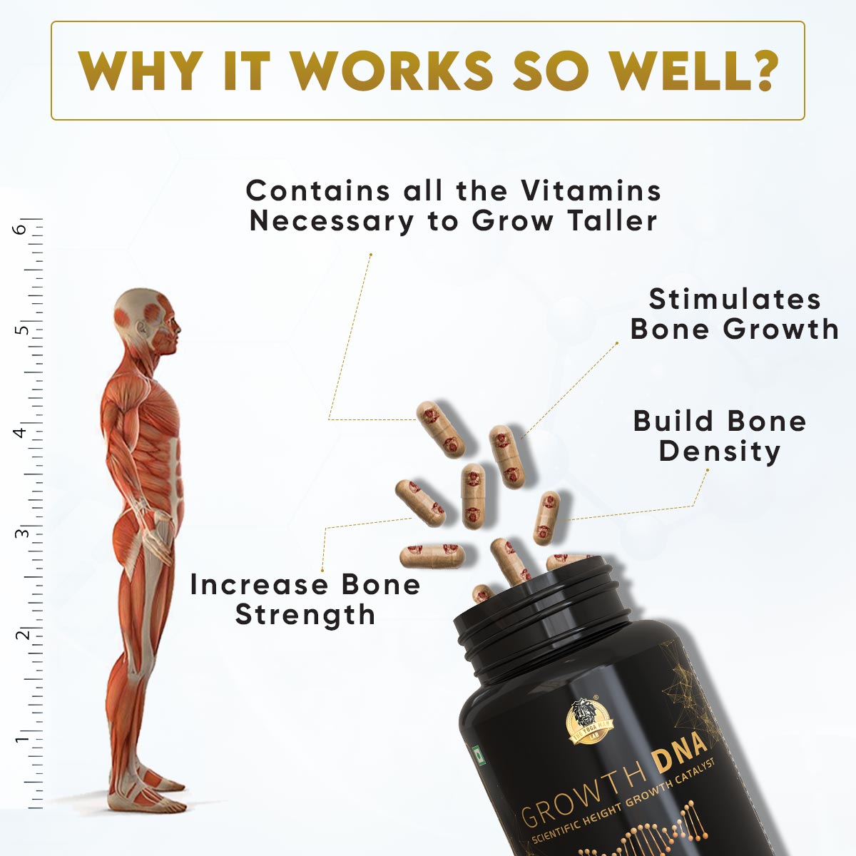 YogaManLab® Growth DNA - Ayurvedic Height Increaser Program | Growth Plate Activator | Guaranteed Results Formula | 100% Natural