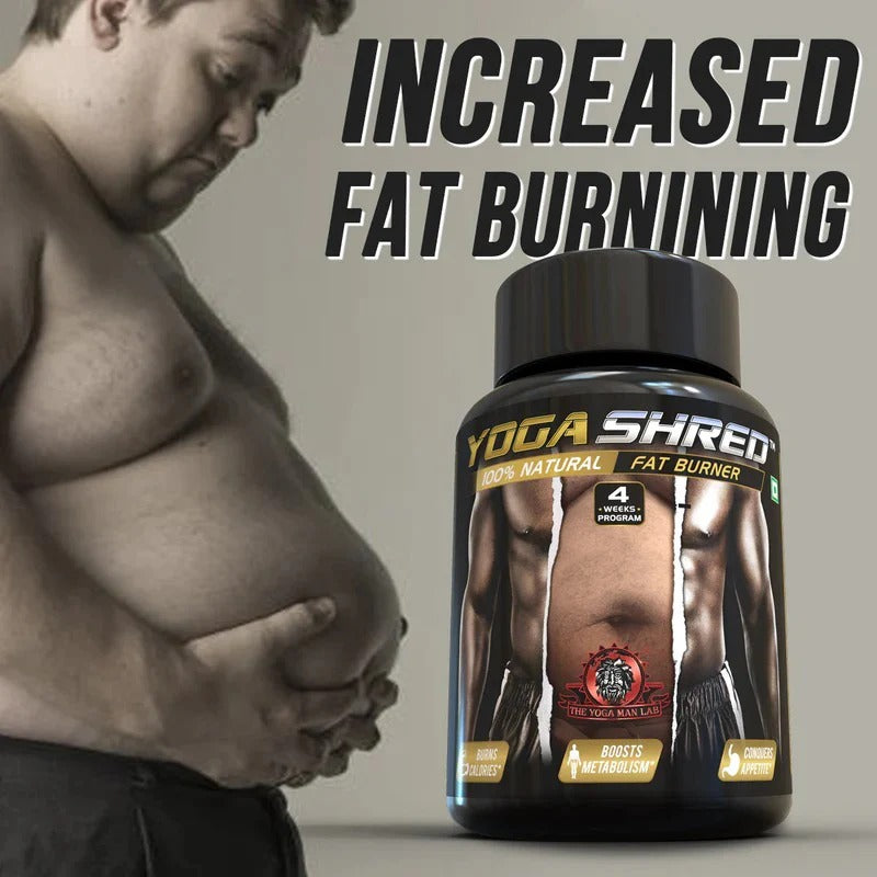 YOGA SHRED - Burn Fat At-Home Ayurvedic Supplement Capsules (Men) | Helps in Weight Loss & Boosting Energy | Ayurvedic & 100% Natural