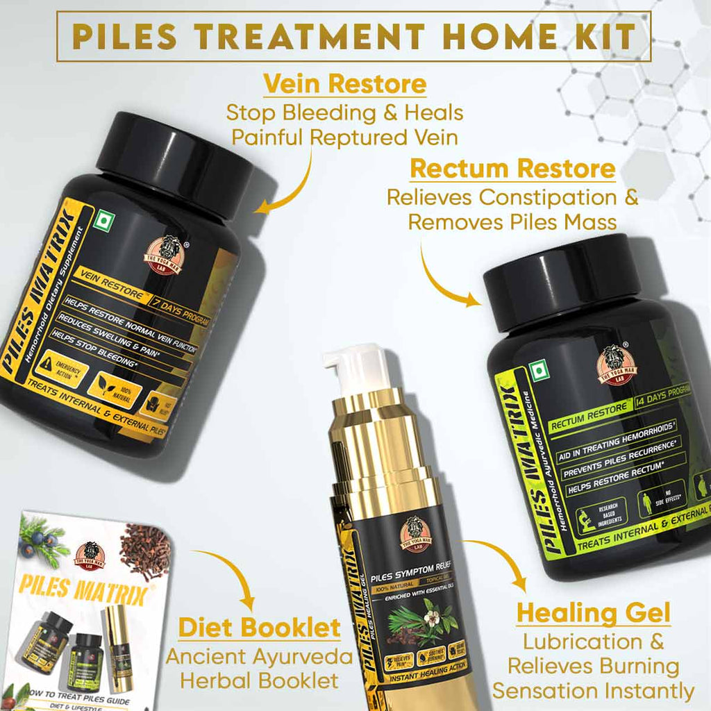 PILES MATRIX - Piles Treatment Ayurvedic Capsules & Lepam Ointment | With Free Diet & Doctor | Treats Internal Grade1-4 & External Hemorrhoids | 100% Natural