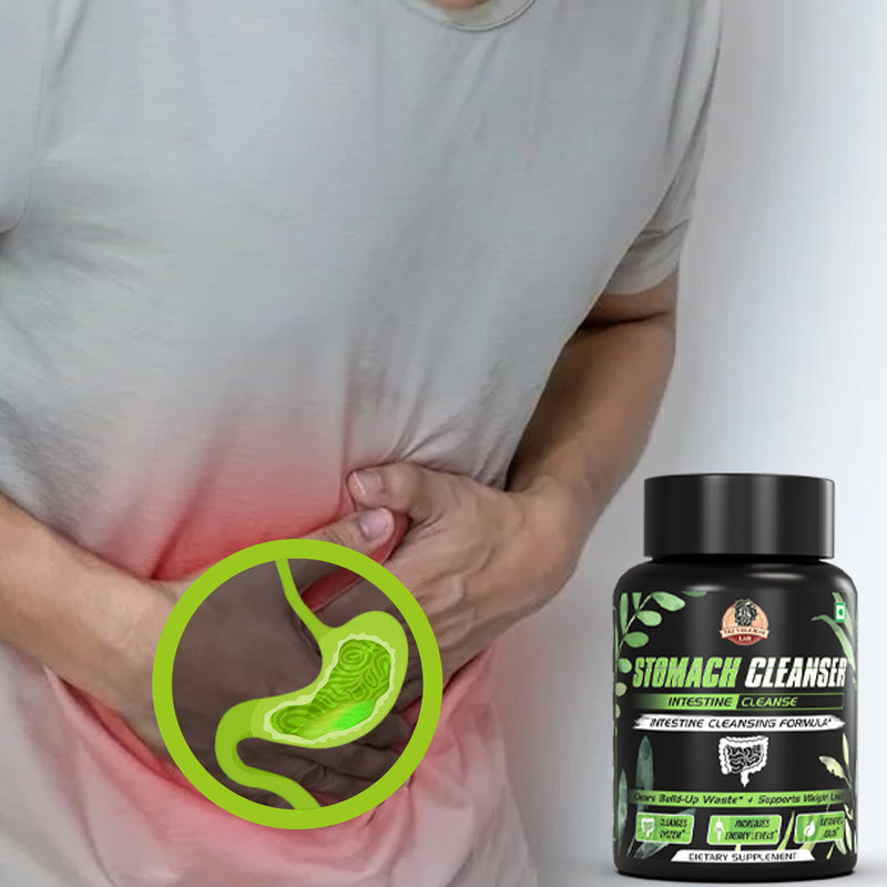 YogaManLab® Stomach Cleanser & Detox Capsules - Constipation Relief | 14-Days Detox Program To Remove Constipation & Toxins | 100% Natural with Probiotics