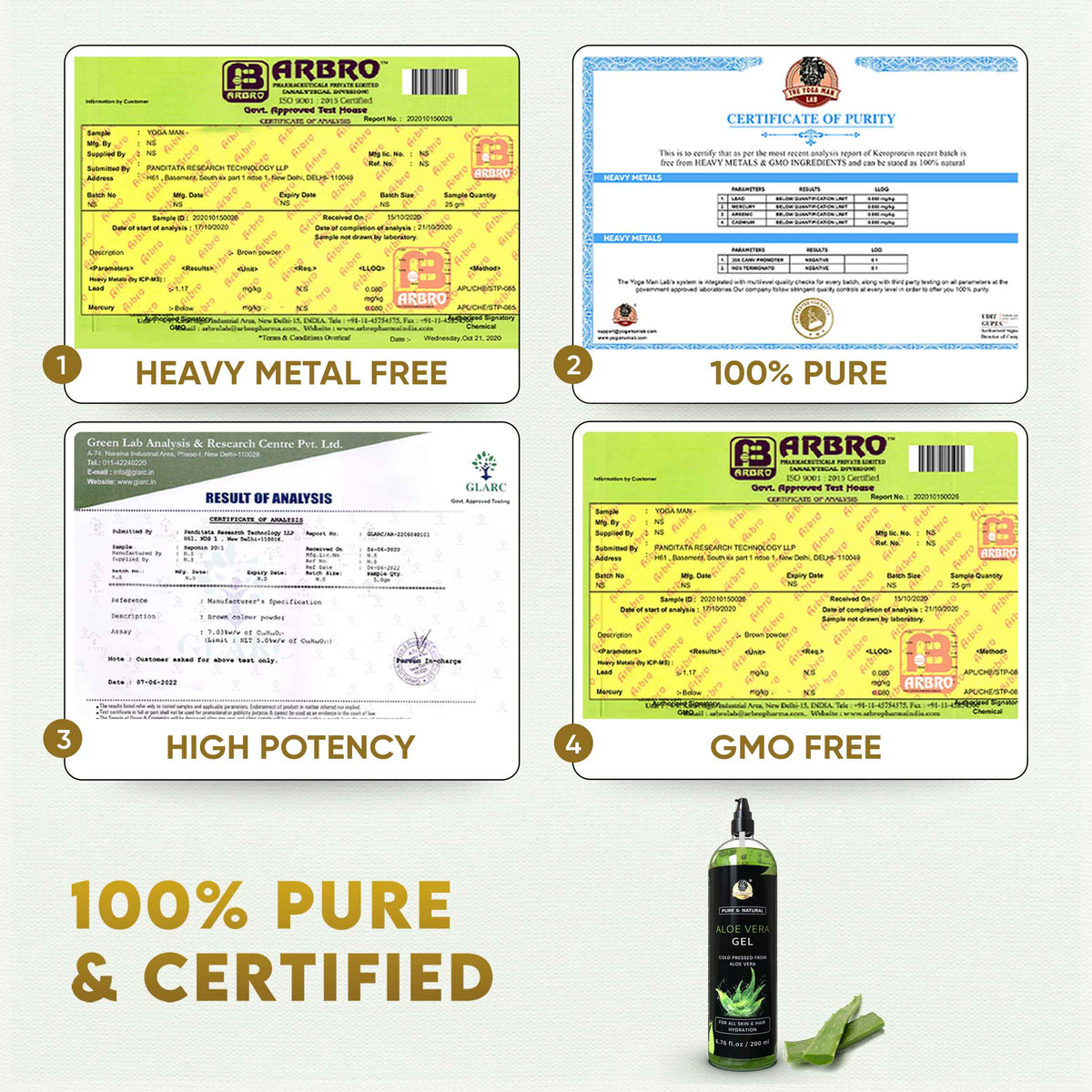 YogaManLab® Aloe Vera Gel – Skin & Hair Hydration