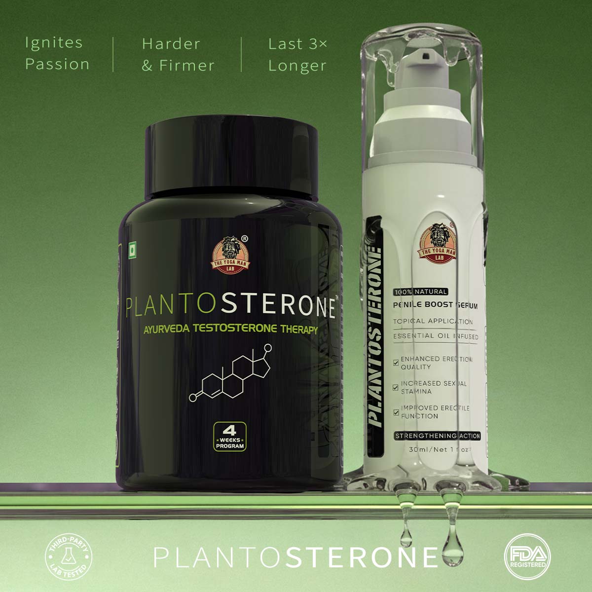 PLANTOSTERONE - Men Libido & Timing Booster | Ayurvedic Capsules & Serum | Enhances Bedroom Performance | 100% Natural Main image