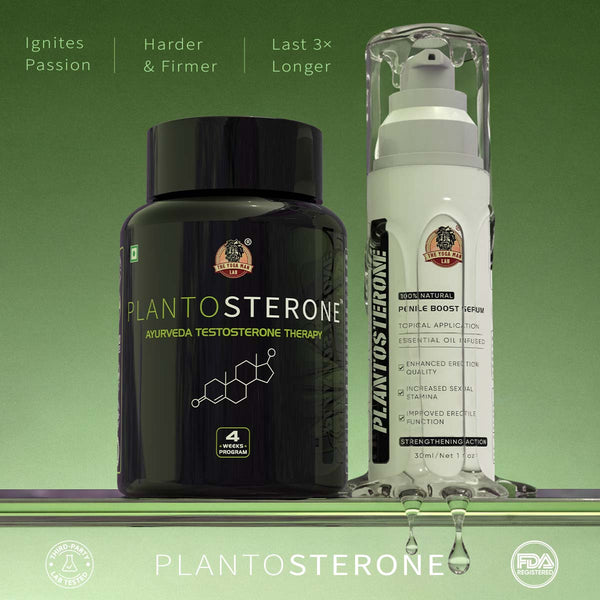 PLANTOSTERONE - पुरुषों के लिए कामेच्छा और टाइमिंग बूस्टर | आयुर्वेदिक कैप्सूल और सीरम | बेडरूम परफॉरमेंस बढ़ाएं | 100% प्राकृतिक (hindi)