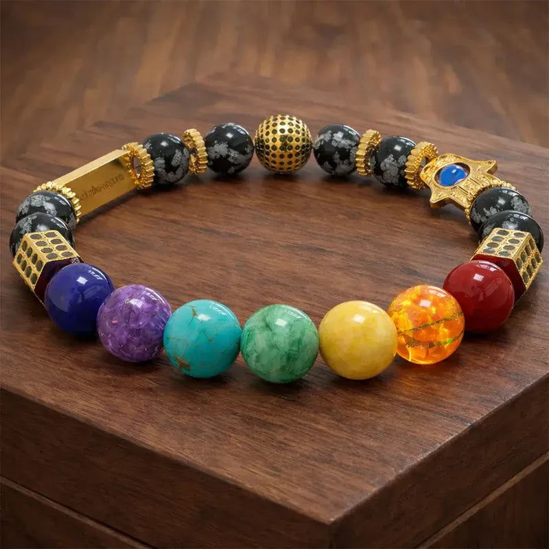 Ancient Yantra - Tiger Eye Stone Chakra Yantra - For Men