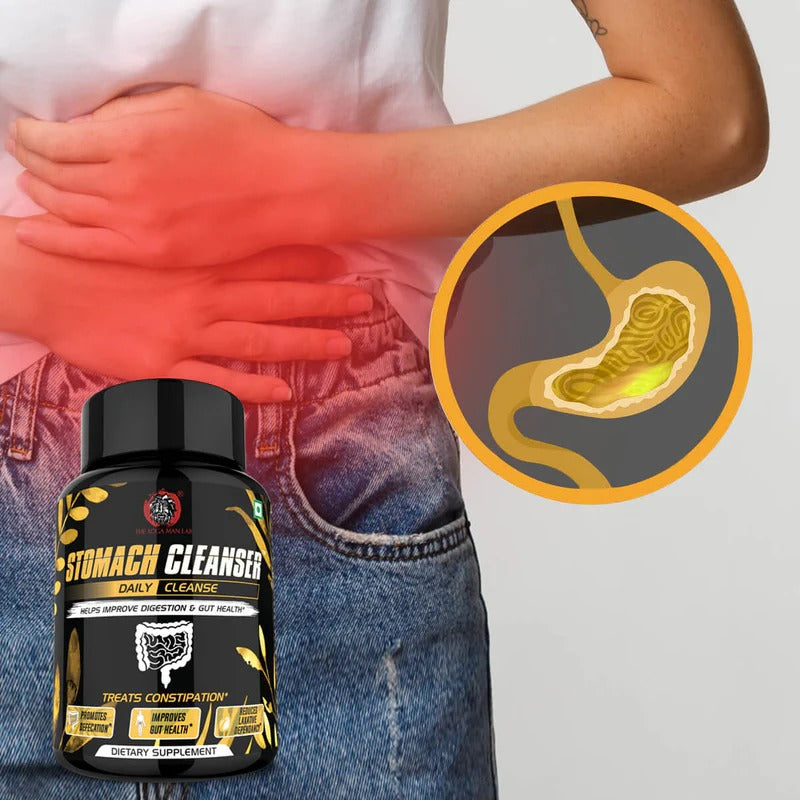 YogaManLab® STOMACH CLEANSER Daily Cleanse Ayurvedic Supplement | Probiotic Soluble Fiber For Smooth Morning Bowel Movement & Constipation Prevention | 100% Natural