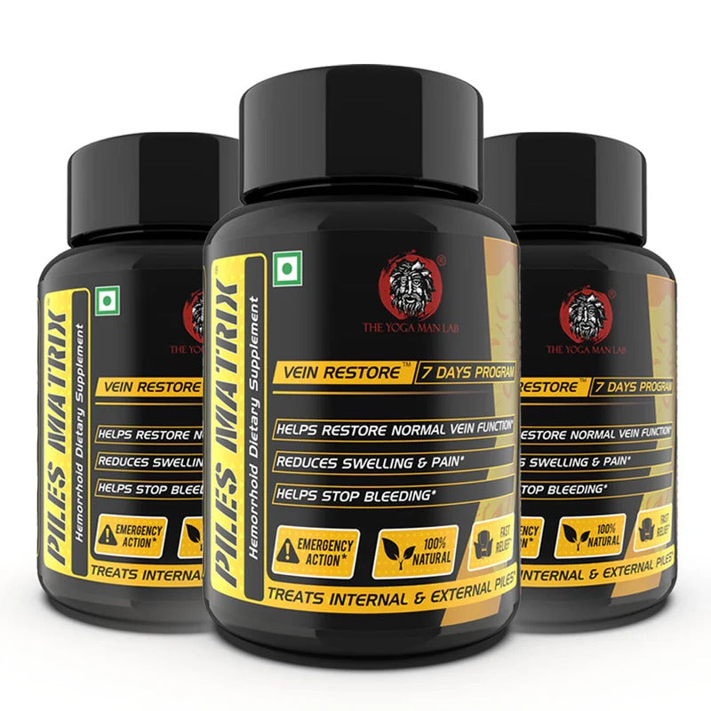 YogaManLab® PILES MATRIX Vein Restore Ayurvedic Medicine | Stops Bleeding, Relieves Pain & Itching | 100% Natural