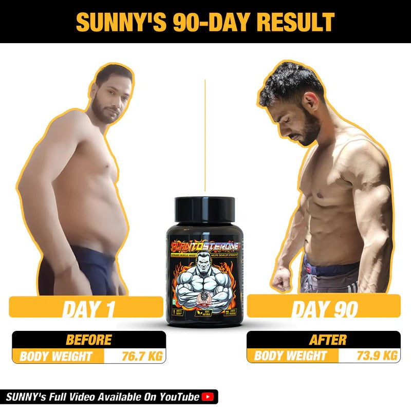 YogaManLab® PLANTOSTERONE - Ayurvedic Muscle Builder & Testosterone Booster | Helps Increase Muscle Size & Body Weight| 100% Natural