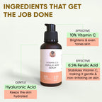YogaManLab® 10% Pure Vitamin-C & 0.5% Ferulic Acid Face Serum | Brightens Dull Skin, Evens Tone