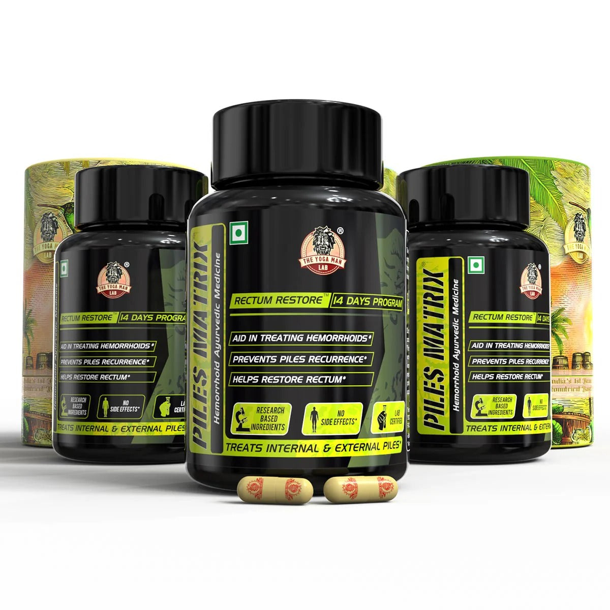 PILES MATRIX - RECTUM RESTORE Ayurvedic Supplement | Shrink Piles Lumps & Mass and Treats Constipation | 100% Natural