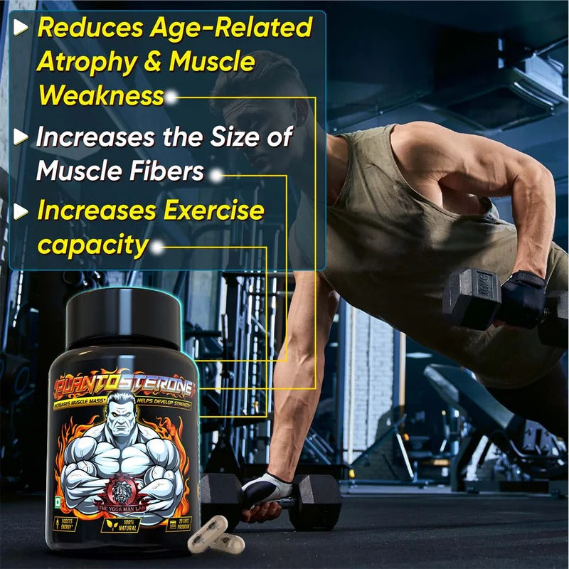 YogaManLab® PLANTOSTERONE - Ayurvedic Muscle Builder & Testosterone Booster | Helps Increase Muscle Size & Body Weight| 100% Natural