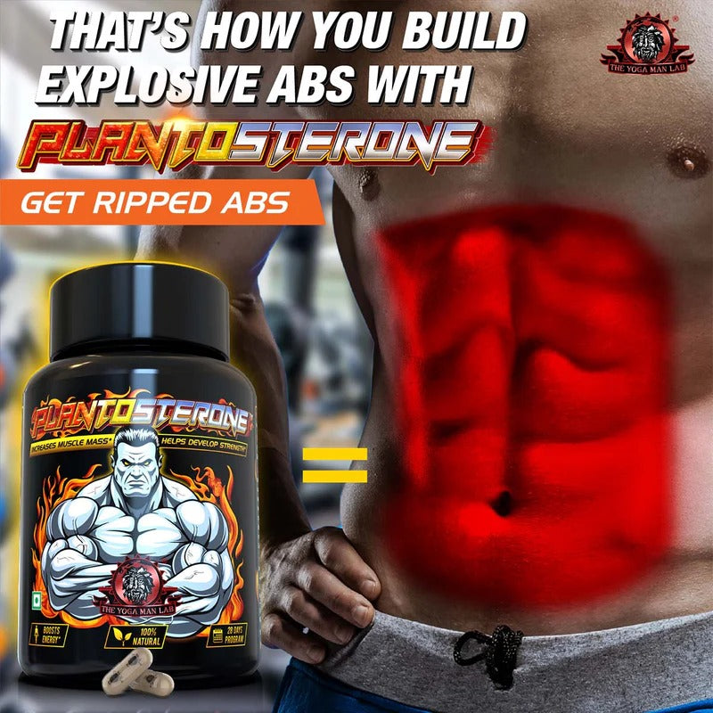 YogaManLab® PLANTOSTERONE - Ayurvedic Muscle Builder & Testosterone Booster | Helps Increase Muscle Size & Body Weight| 100% Natural