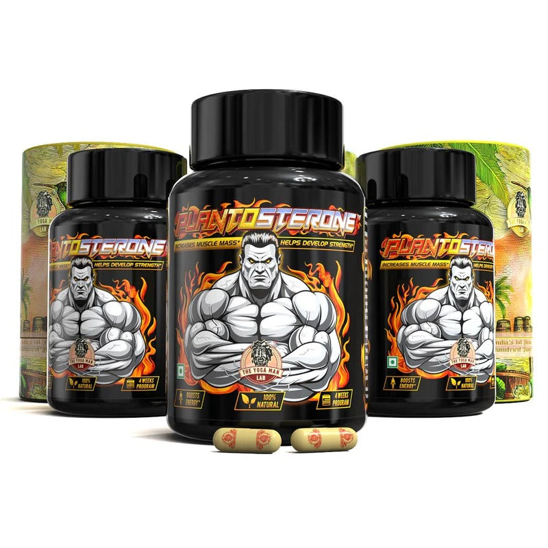 YogaManLab® PLANTOSTERONE - Ayurvedic Muscle Builder & Testosterone Booster | Helps Increase Muscle Size & Body Weight| 100% Natural