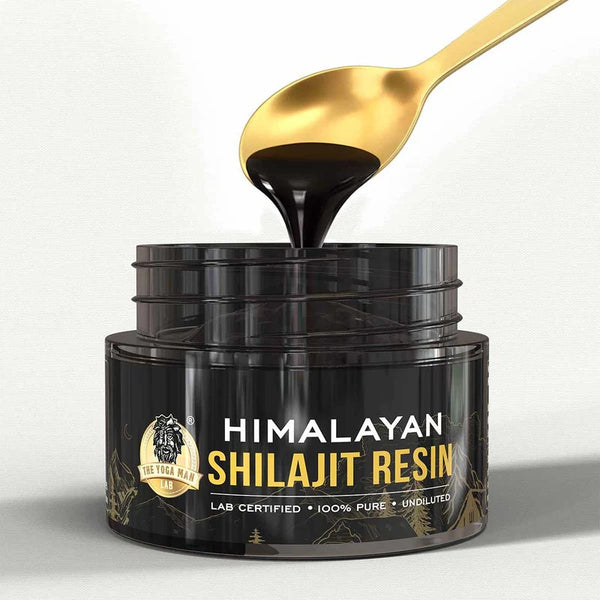 YogaManLab® Himalayan Shilajit Resin Gold | High Fulvic Acid & 87 Trace Minerals | Lab Certified, 100% Natural | 10gm Pack