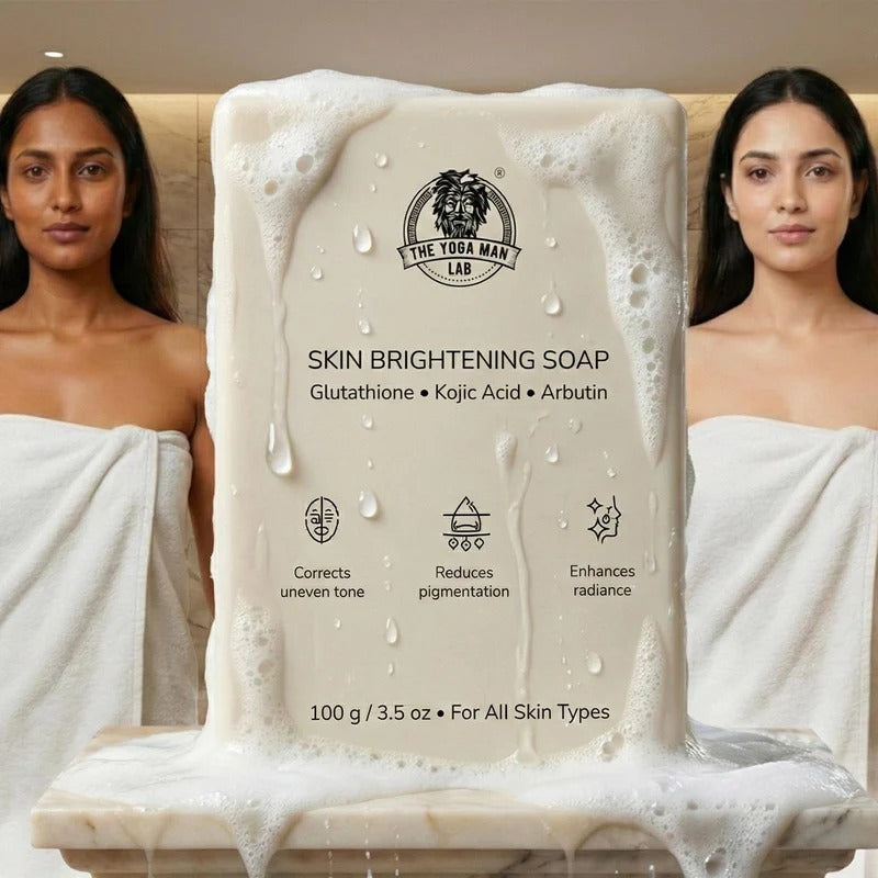 YogaManLab® Glutathione Skin Whitening Kojic Acid Soap | Makes Skin Bright & Glowing | Glutathione, Chandan, Haldi, Kesar, Sandal Wood and Saffron Soap | For Men & Women Skin Main image
