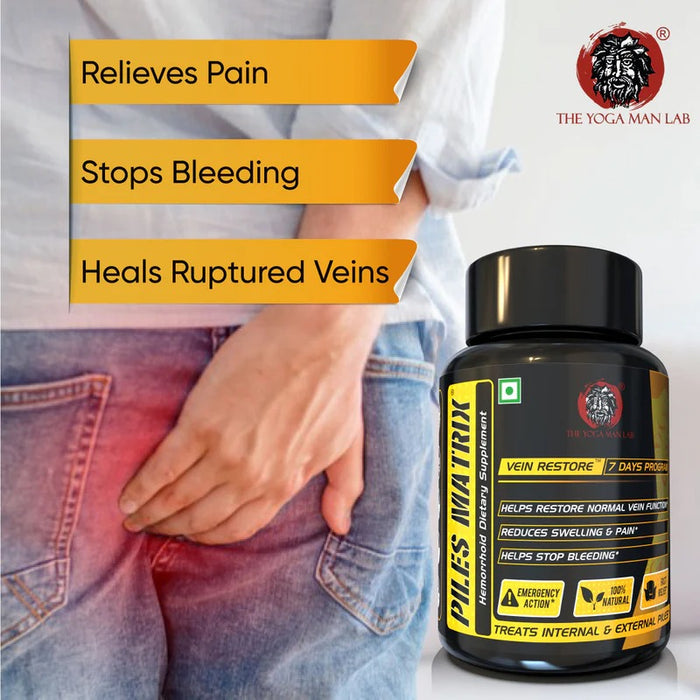 YogaManLab® PILES MATRIX Vein Restore Ayurvedic Medicine | Stops Bleeding, Relieves Pain & Itching | 100% Natural