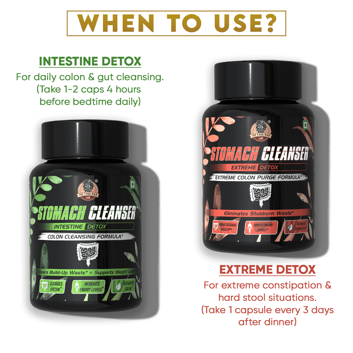 YogaManLab® STOMACH CLEANSER - Probiotic Detox & Flatter Belly Ayurvedic Supplement | 14-Days Program To Remove Constipation & Toxins | 100% Natural with Probiotics Secondary image
