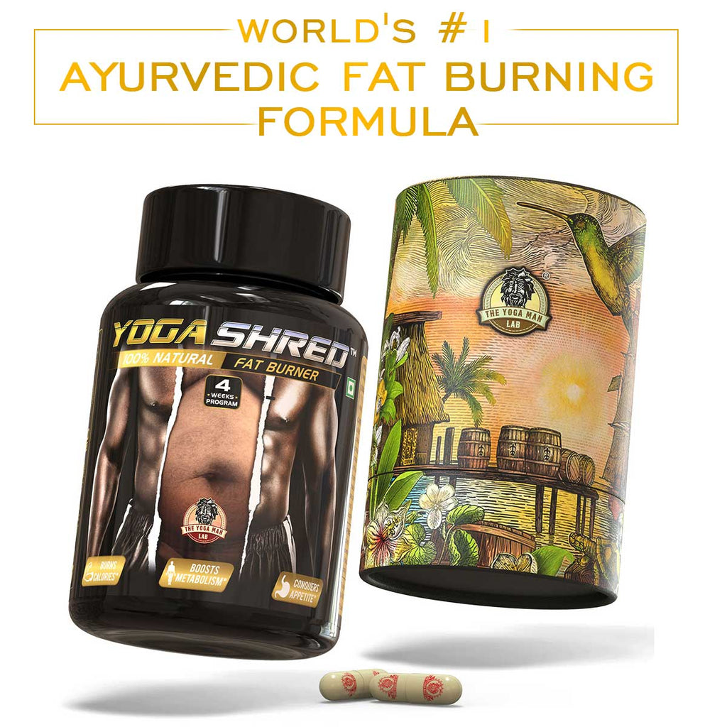 YogaManLab® YOGA SHRED - Home Fat Burner (Women) Ayurvedic Supplement | Thermogenic Weight Burner, Appetite Suppressant & Energy Booster | 100% Natural